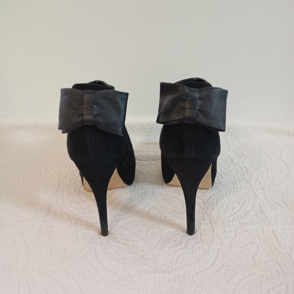 Dolce Vita Womens Black Suede Ankle Boots With Bow Detail Size 8 Stiletto Heel M - Picture 6 of 10